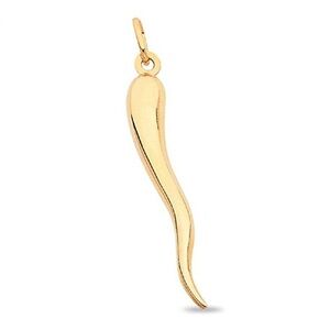14k Yellow Gold Horn Good Luck Charm Pendant